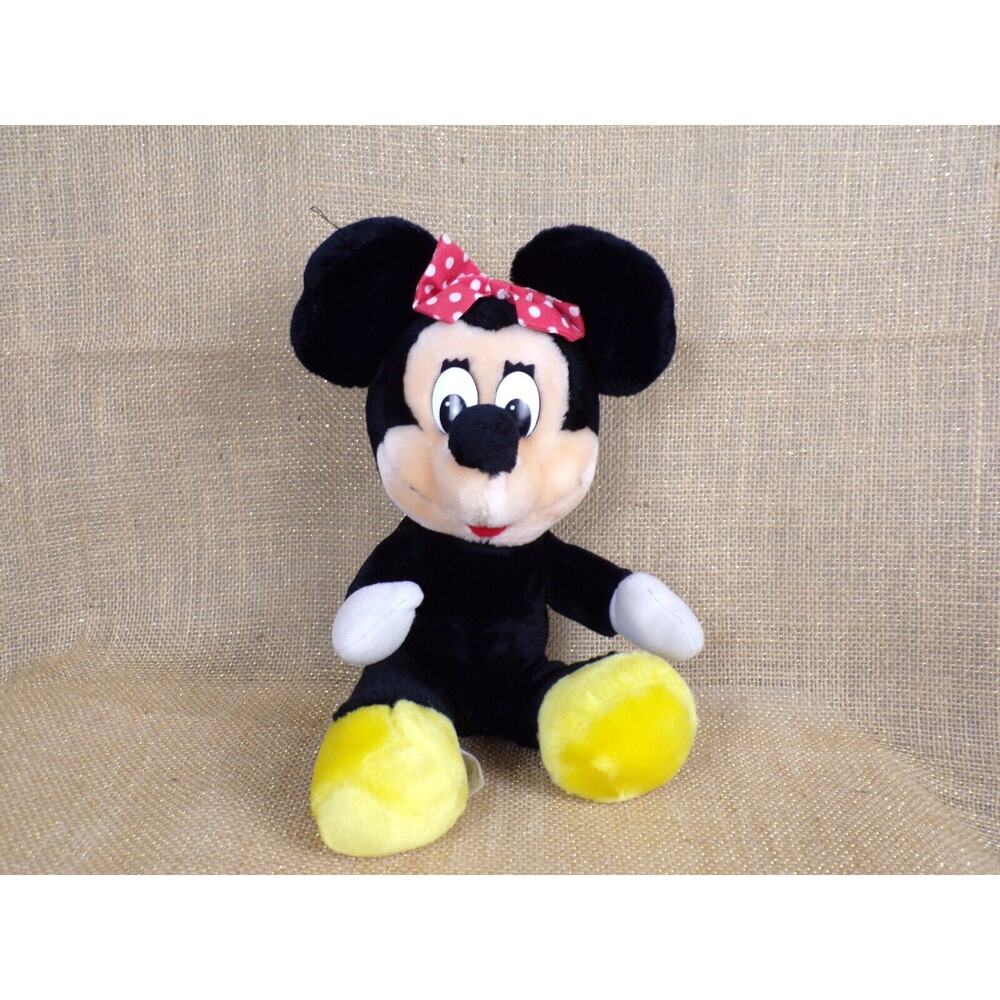 Vintage Disneyland Disney World Plush Minnie Mouse with Polka Dot Bow